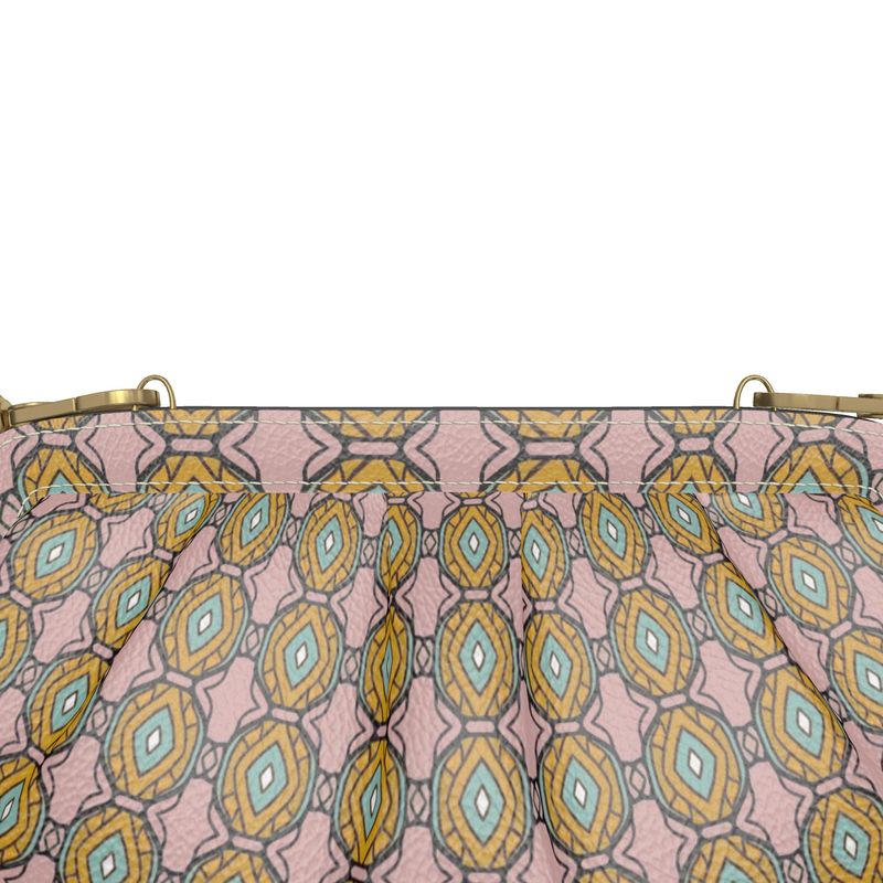 Gold Nouveau 4 Pleated Soft Frame Bag